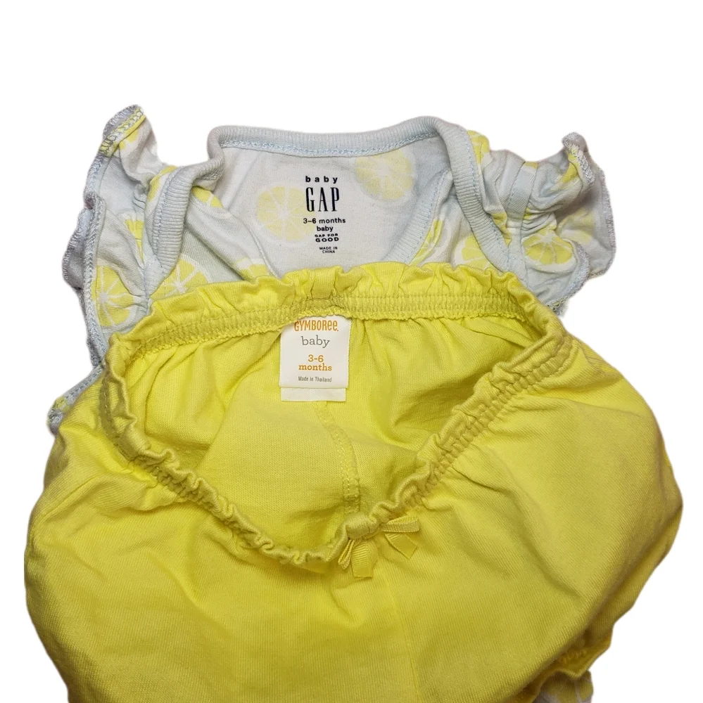 Baby Gap & Gymboree 3-6m Lemon Outfit